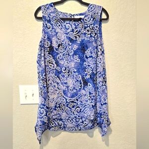 ***SOLD***Blue Chiffon Blouse - L***SOLD***